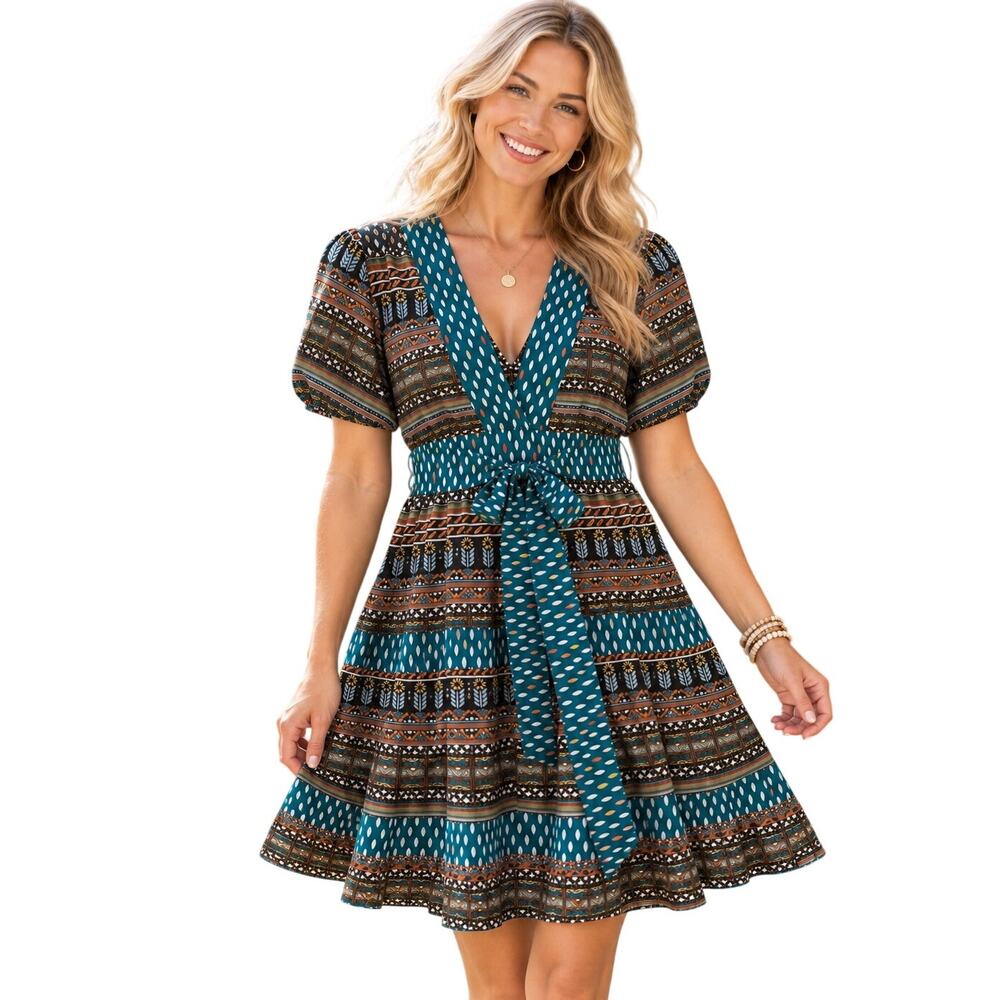 What Comes Around Goes Around Fernanda Dress Womens Size 2 Silk Belted Anthro